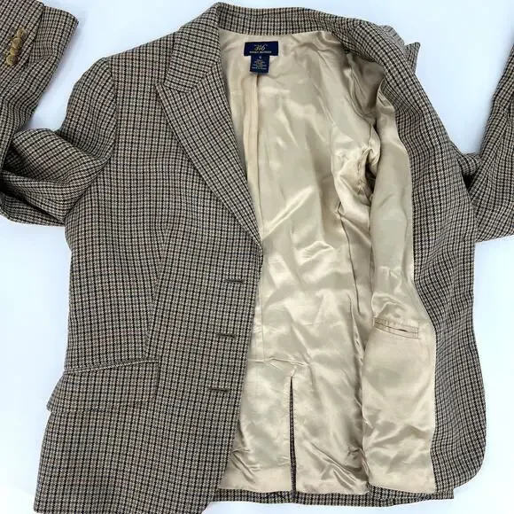 Brooks Brothers "346" Womens Houndstooth Wool Blazer Size 12 - Picture 5 of 10